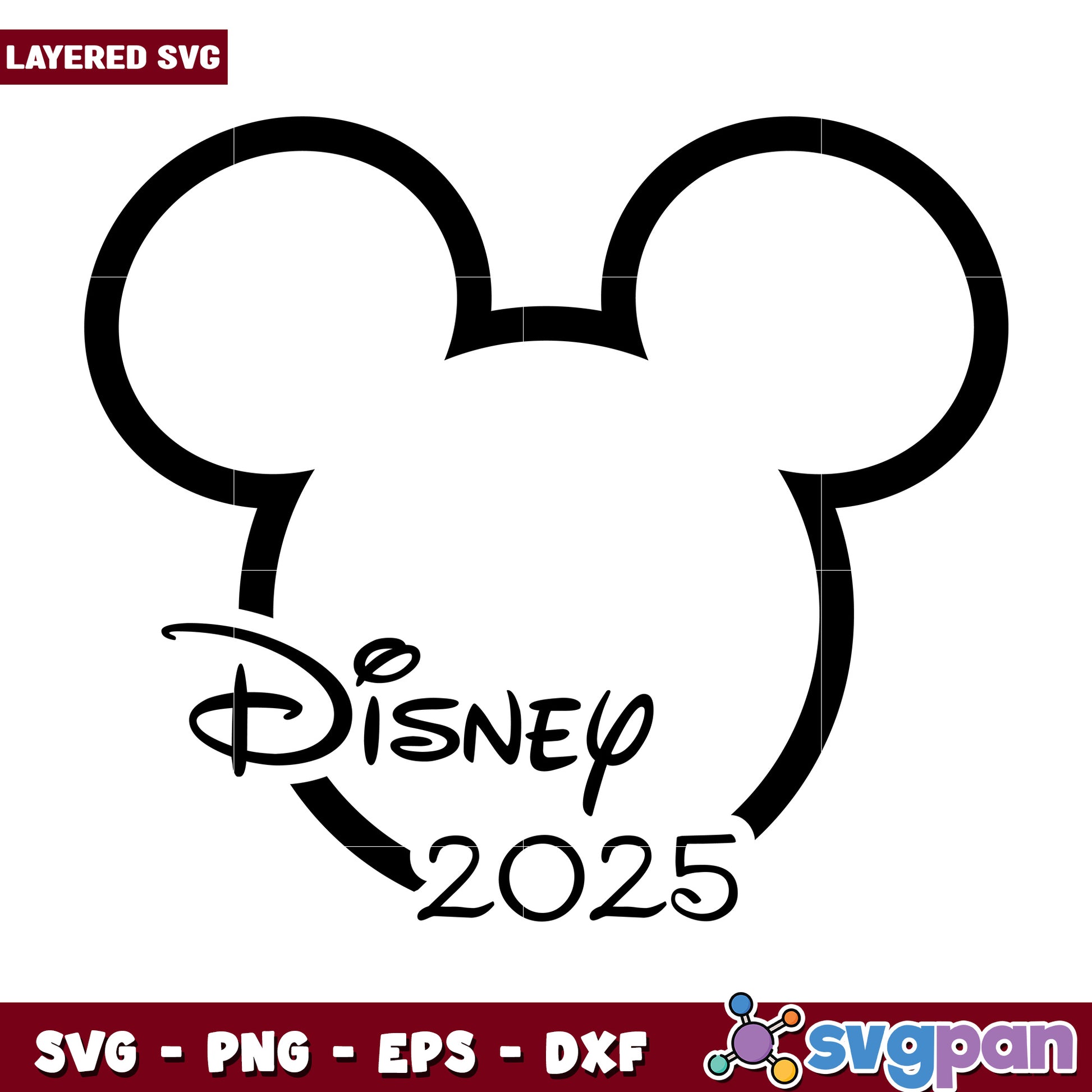 Disney Mickey Mouse Head 2025 SVG