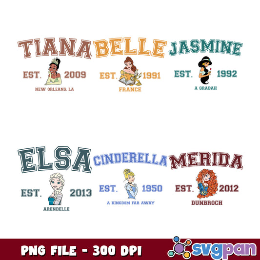 Disney Princess Bundle PNG File for Crafts and Design