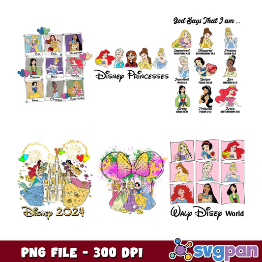Disney Princess Bundle PNG Files for 2024 Use