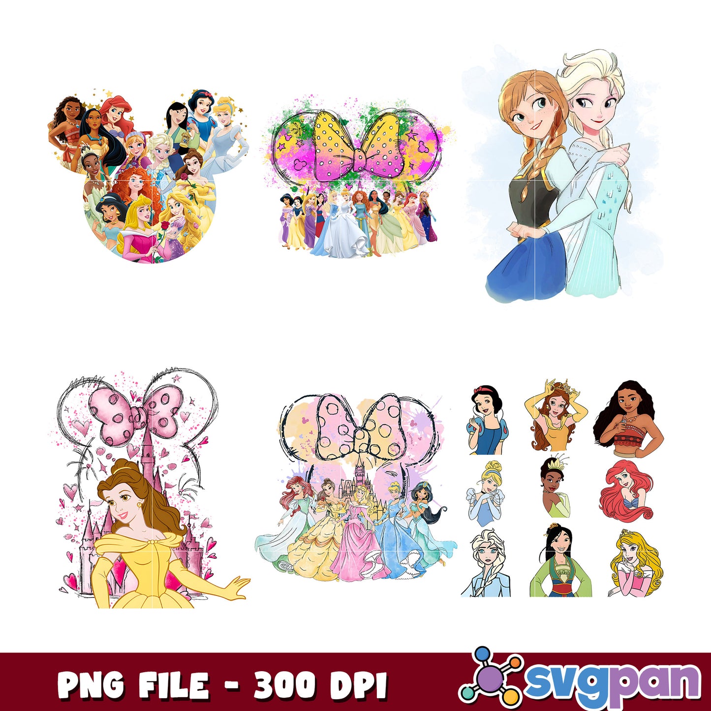 Disney Princess Bundle PNG Quality 300 DPI Files