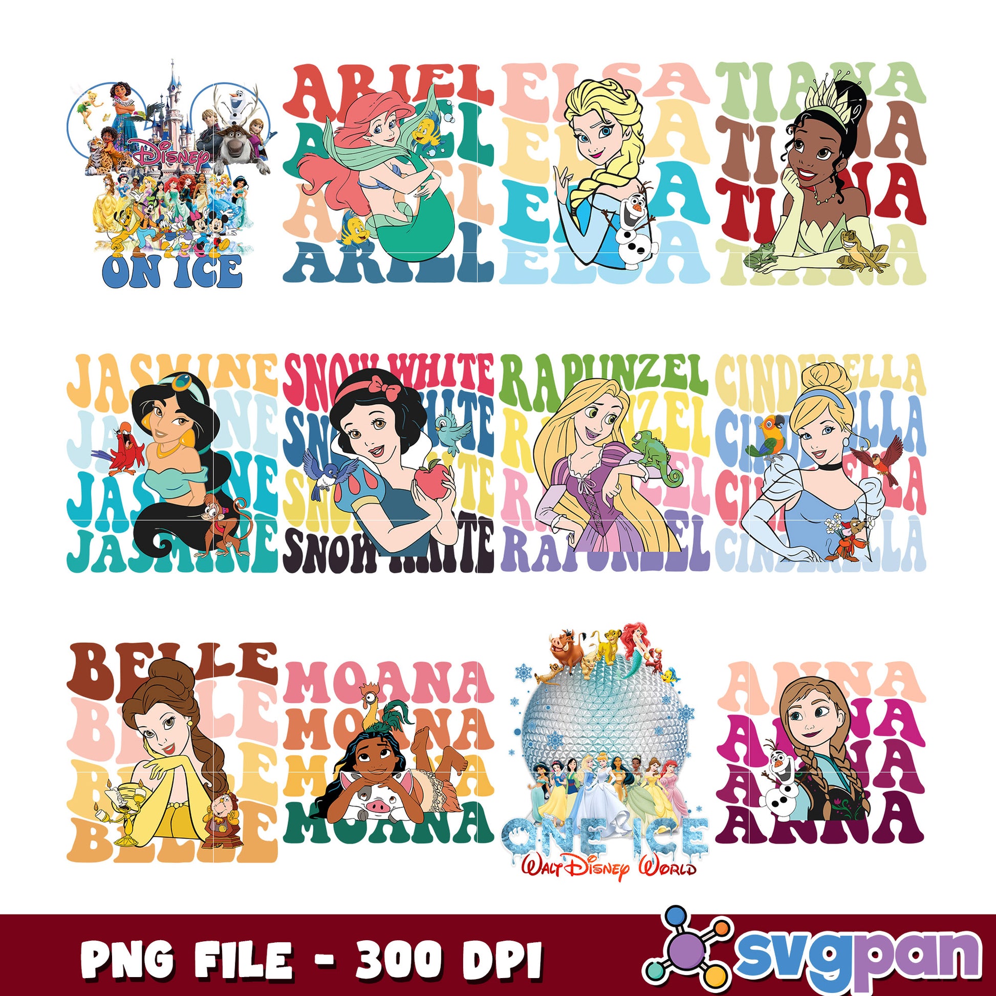 Disney Princess Bundle PNG for Creative Crafts