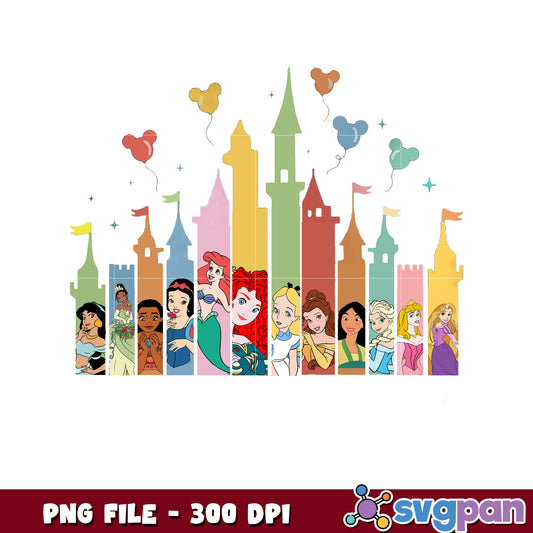 Disney Princess Castle Artwork PNG for Kids Decor