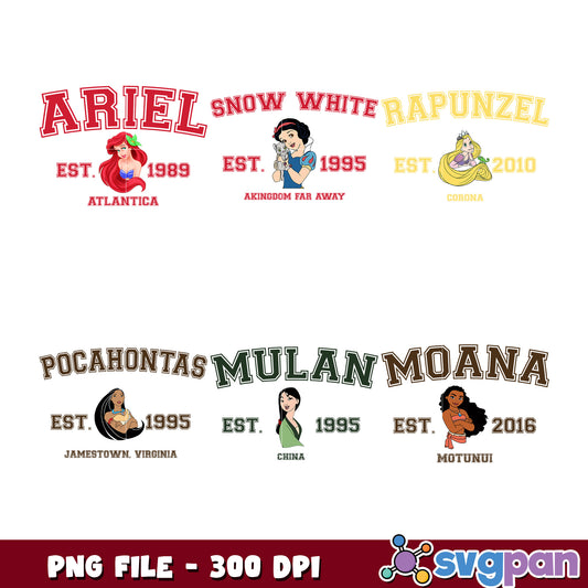 Disney Princess Character Bundle PNG Files Download