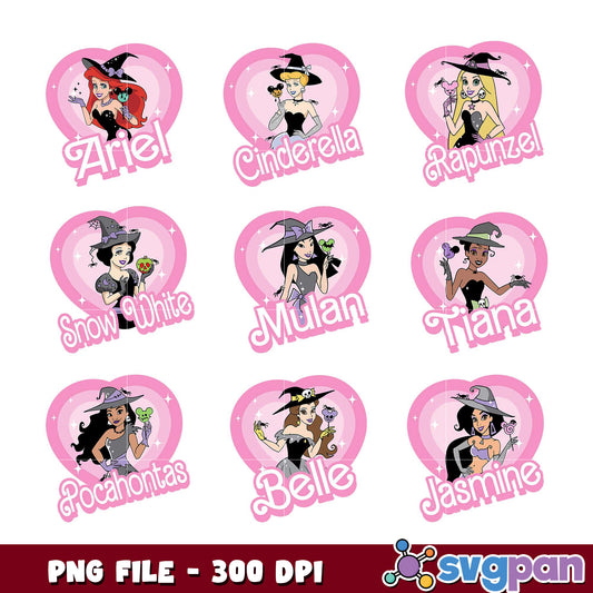 Disney Princess Halloween Bundle PNG Files 300 DPI