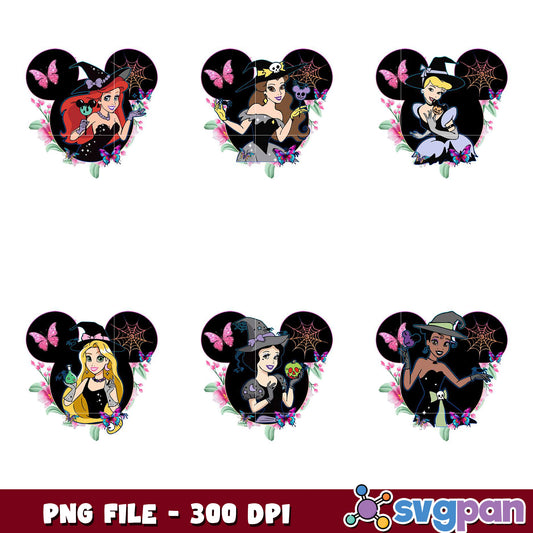 Disney Princess Halloween PNG Bundle