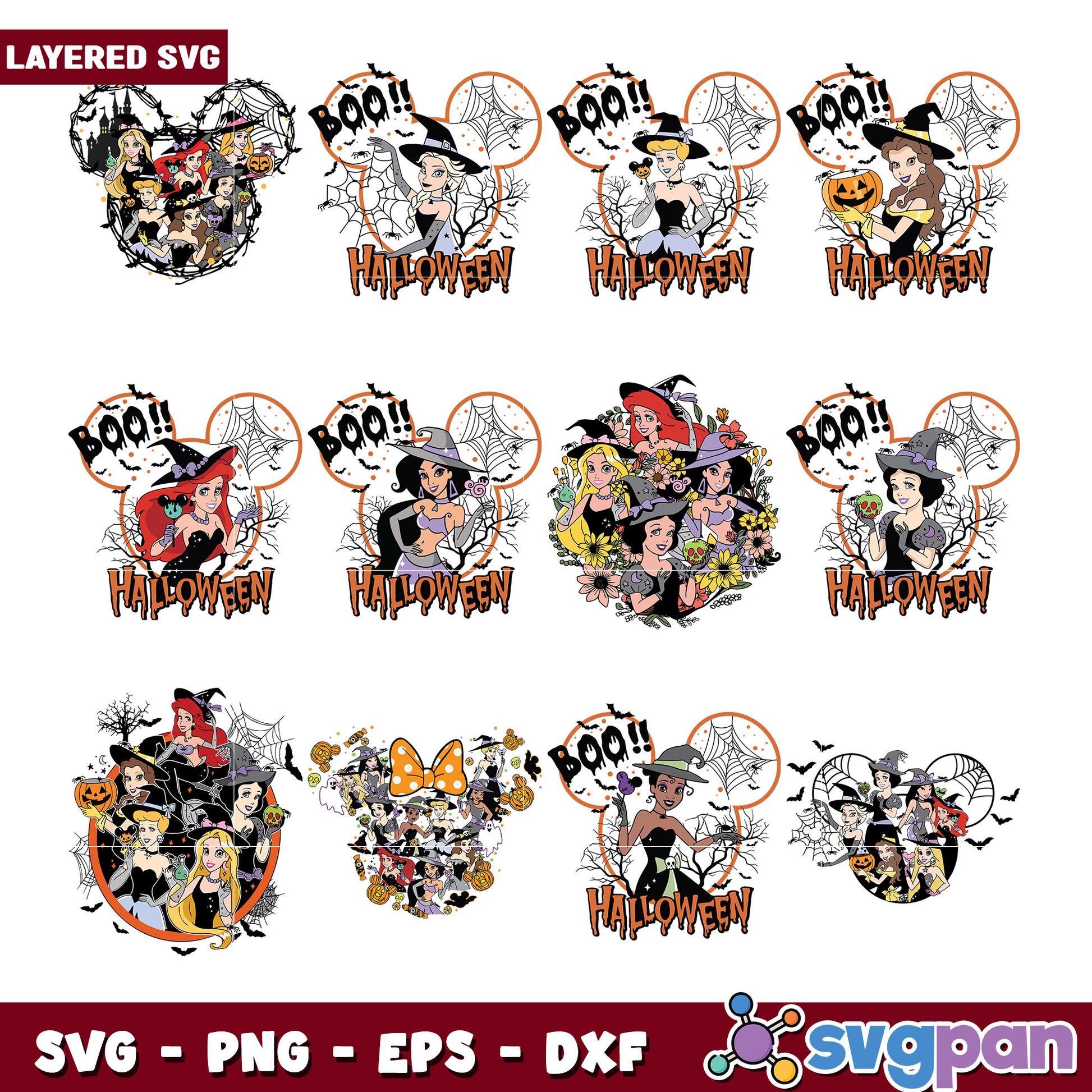 Disney Princess Halloween SVG Bundle
