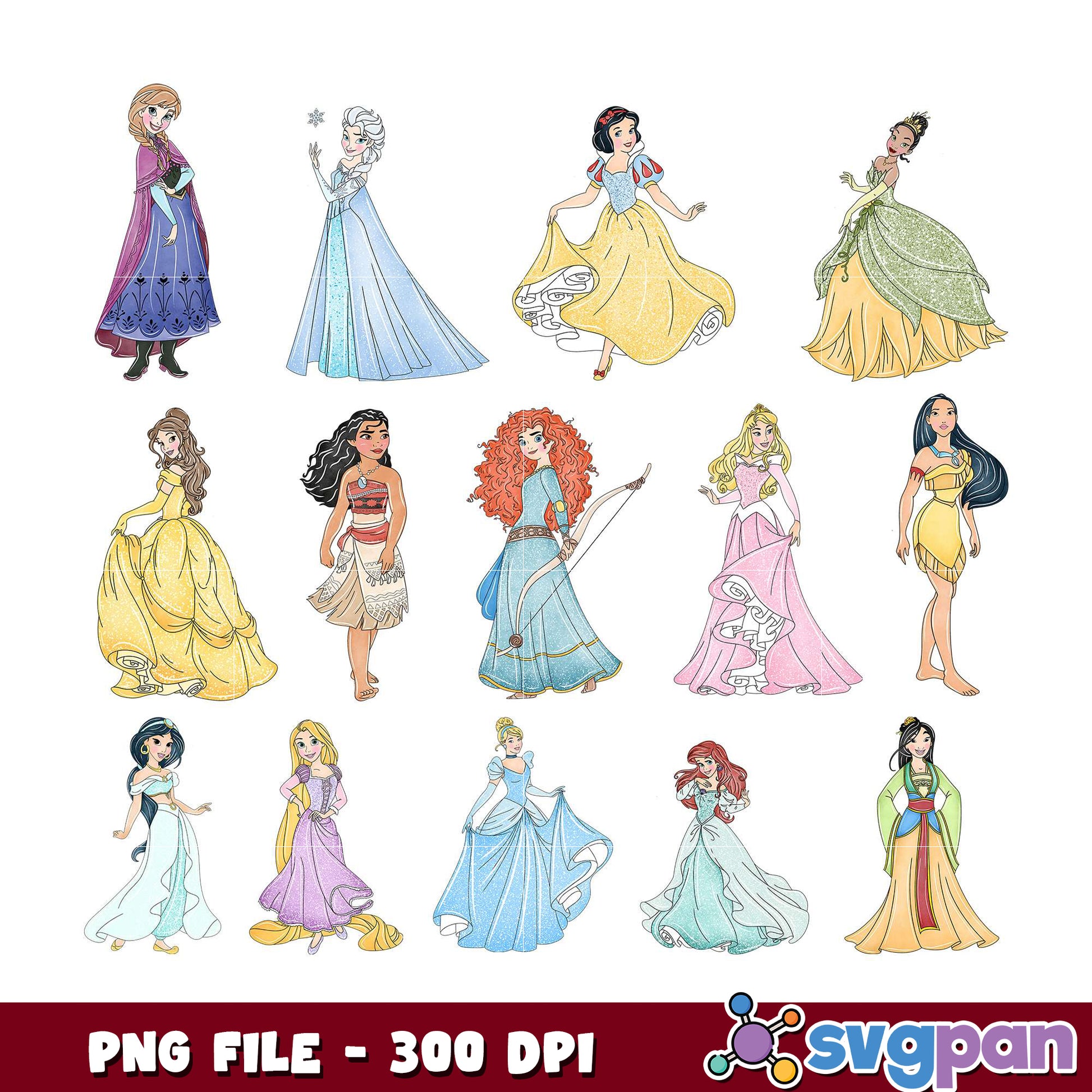 Disney Princess PNG Bundle 300 DPI