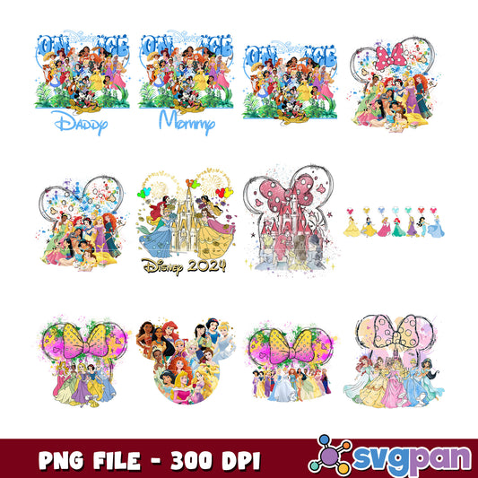 Disney Princess PNG Bundle for 2024 Celebrations