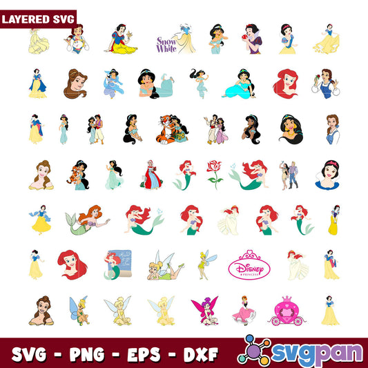 Disney Princess SVG Bundle Layered