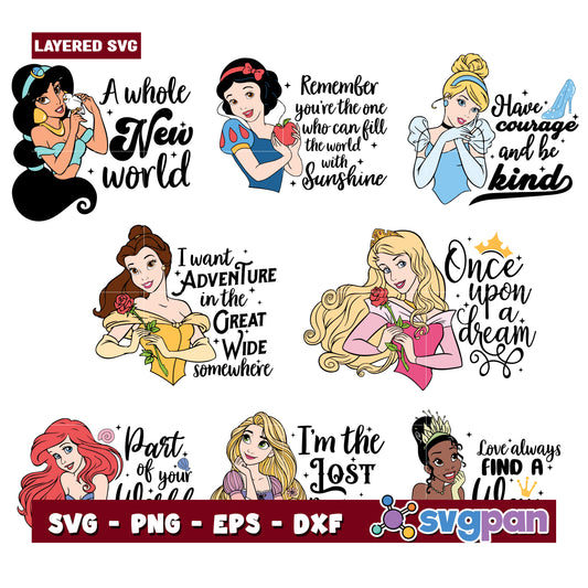 Disney Princess SVG Bundle for Creative Projects