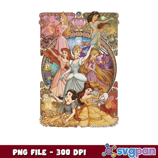 Disney Princesses Art Print PNG