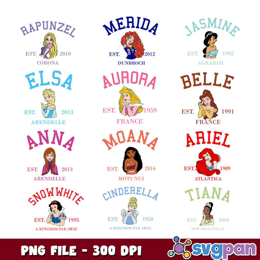 Disney Princesses PNG Bundle for Creative Projects