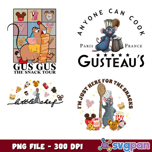 Disney Ratatouille & Gus Gus Bundle PNG