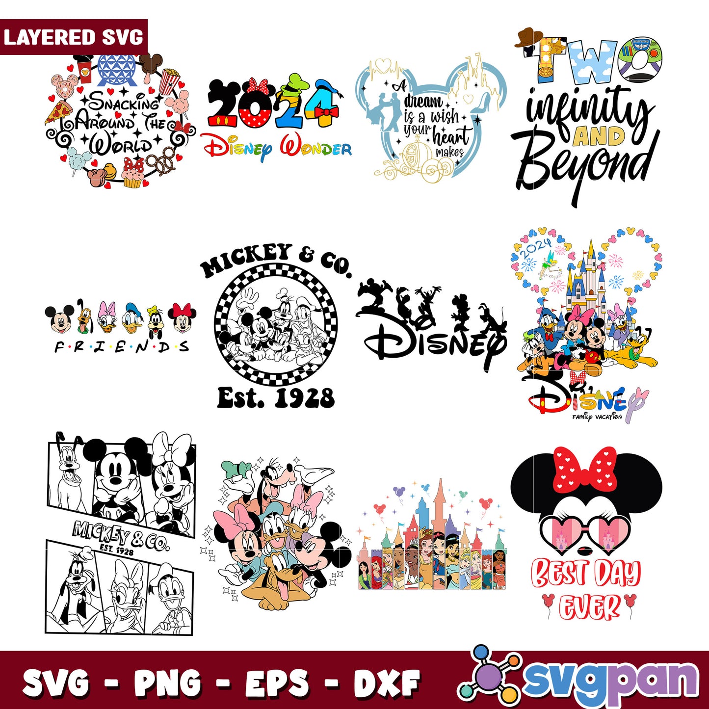 Disney SVG Bundle Mickey Mouse Designs
