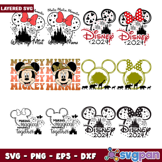 Disney SVG Bundle Mickey, Minnie, 2024