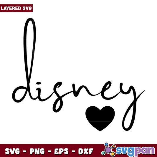 Disney SVG Script Heart Design