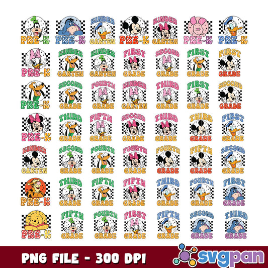 Disney School Grades PNG Bundle