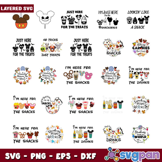 Disney Snack Bundle SVG Cut Files