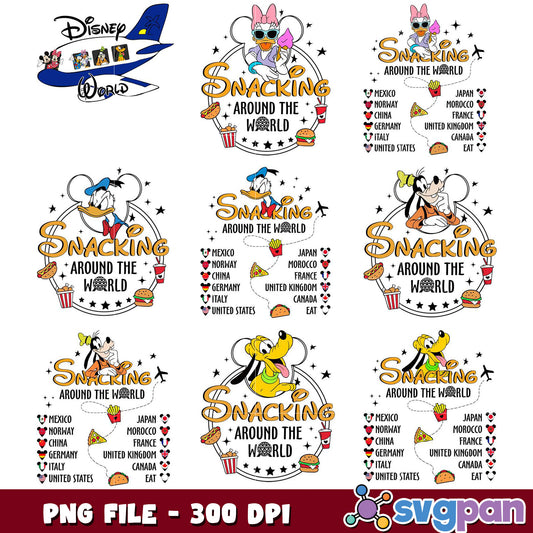 Disney Snacking Around the World PNG Bundle
