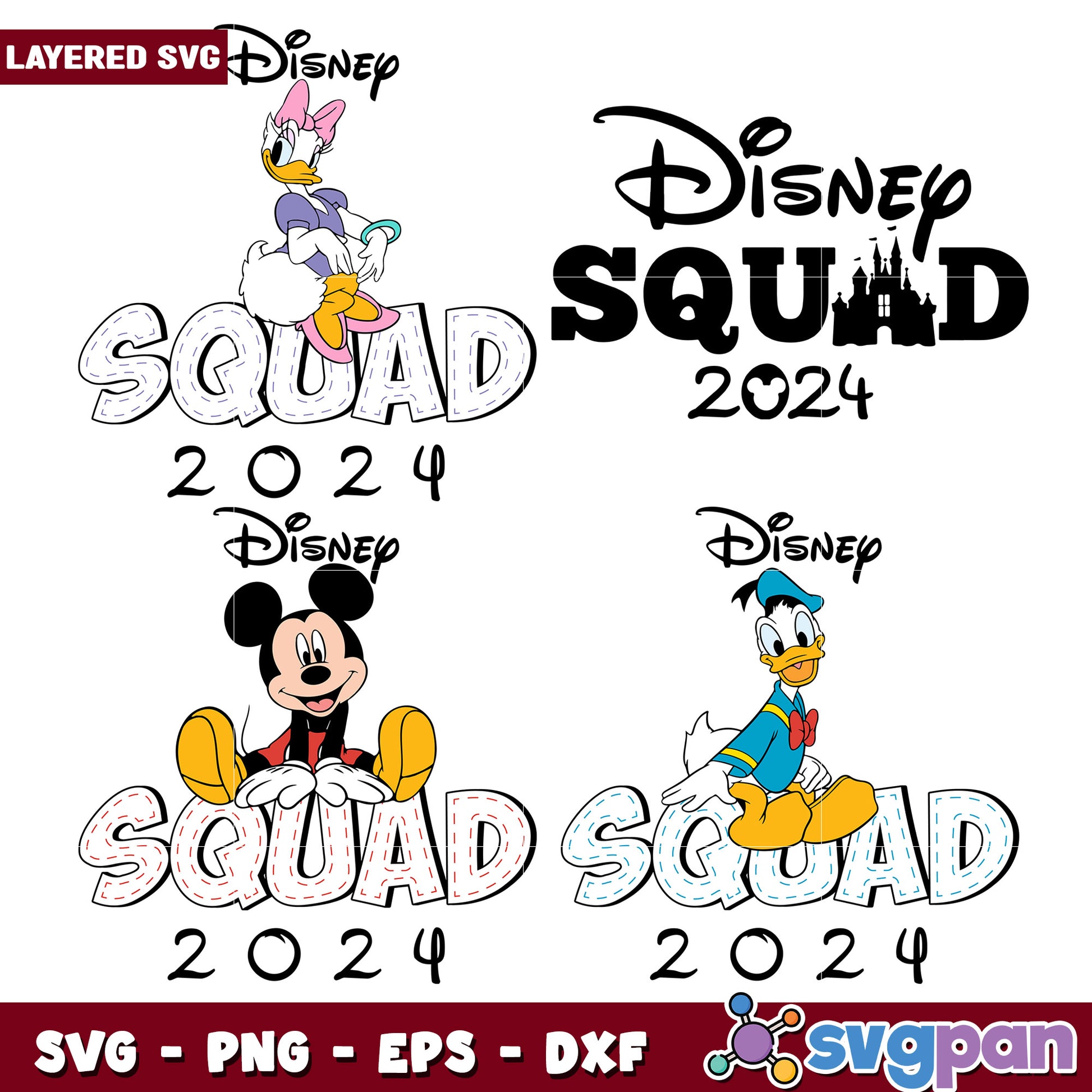 Disney Squad 2024 Bundle SVG for Creative Crafts