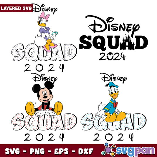Disney Squad 2024 Bundle SVG for Creative Crafts