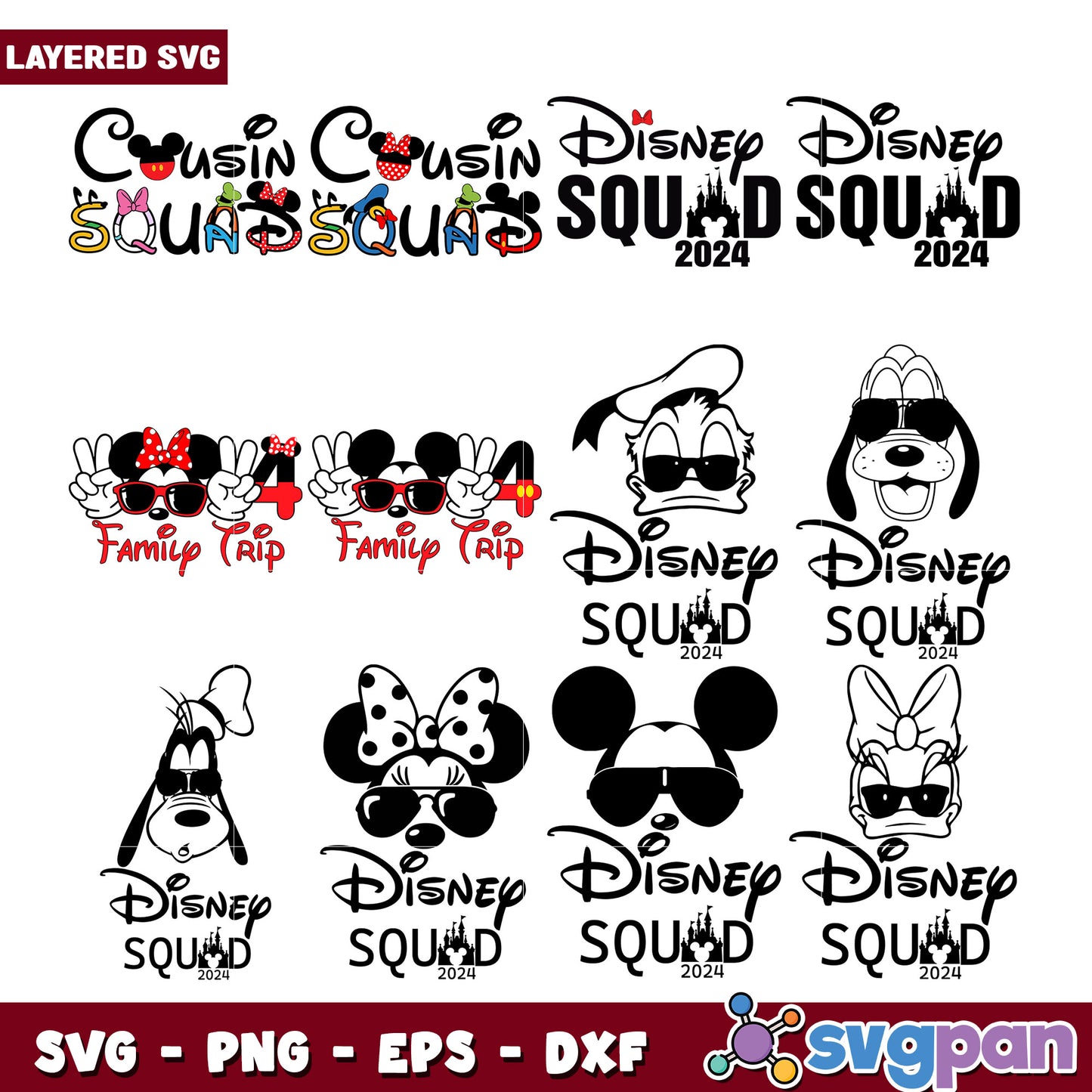 Disney Squad SVG Bundle 2024 Cousins Family