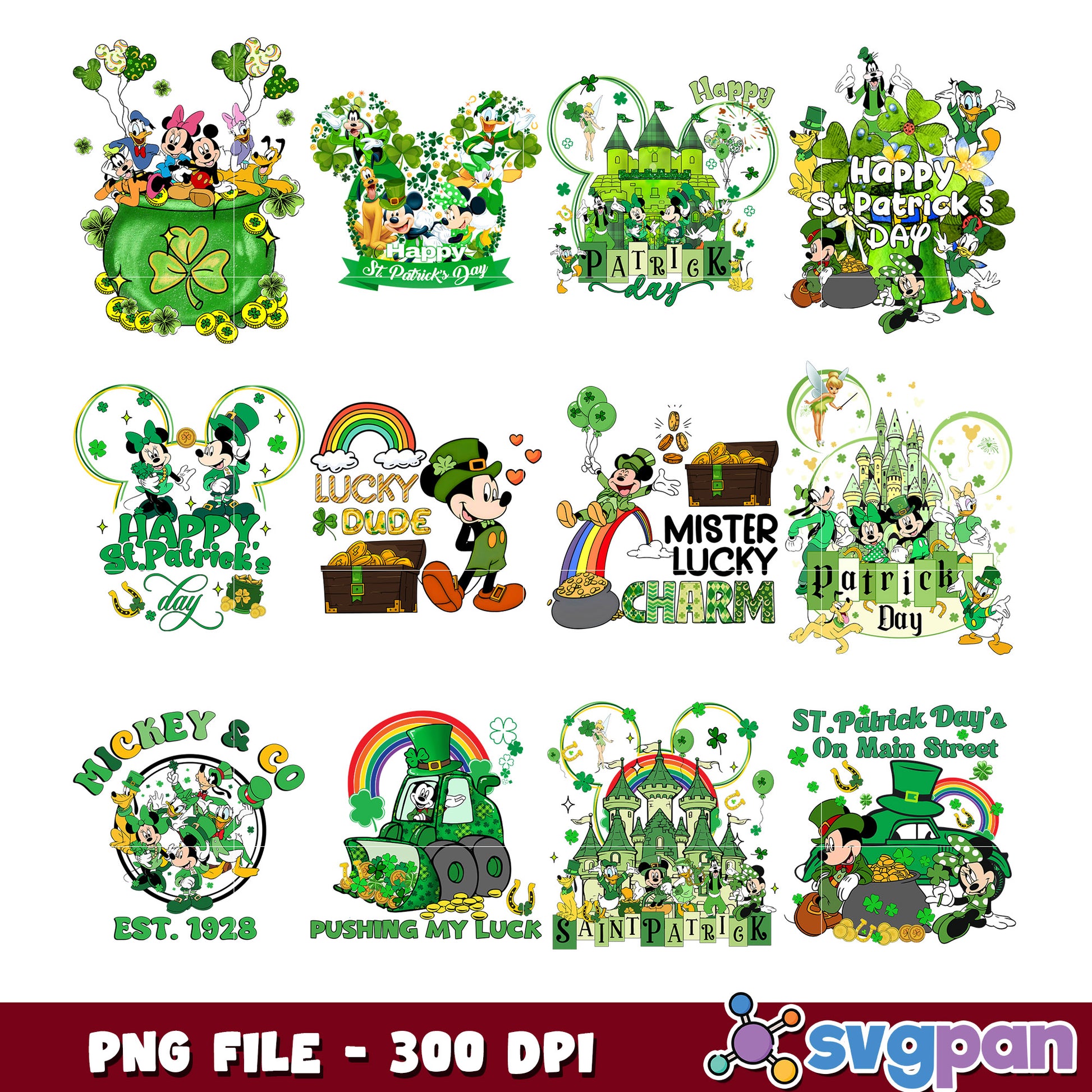Disney St Patricks Day PNG Bundle 300 DPI