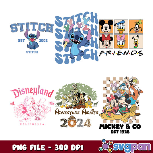 Disney Stitch Mickey PNG Bundle 300DPI