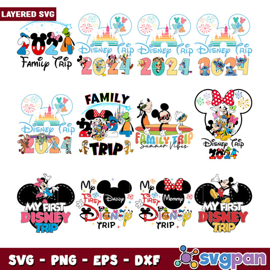 Disney Trip 2024 Family SVG Bundle for Memories