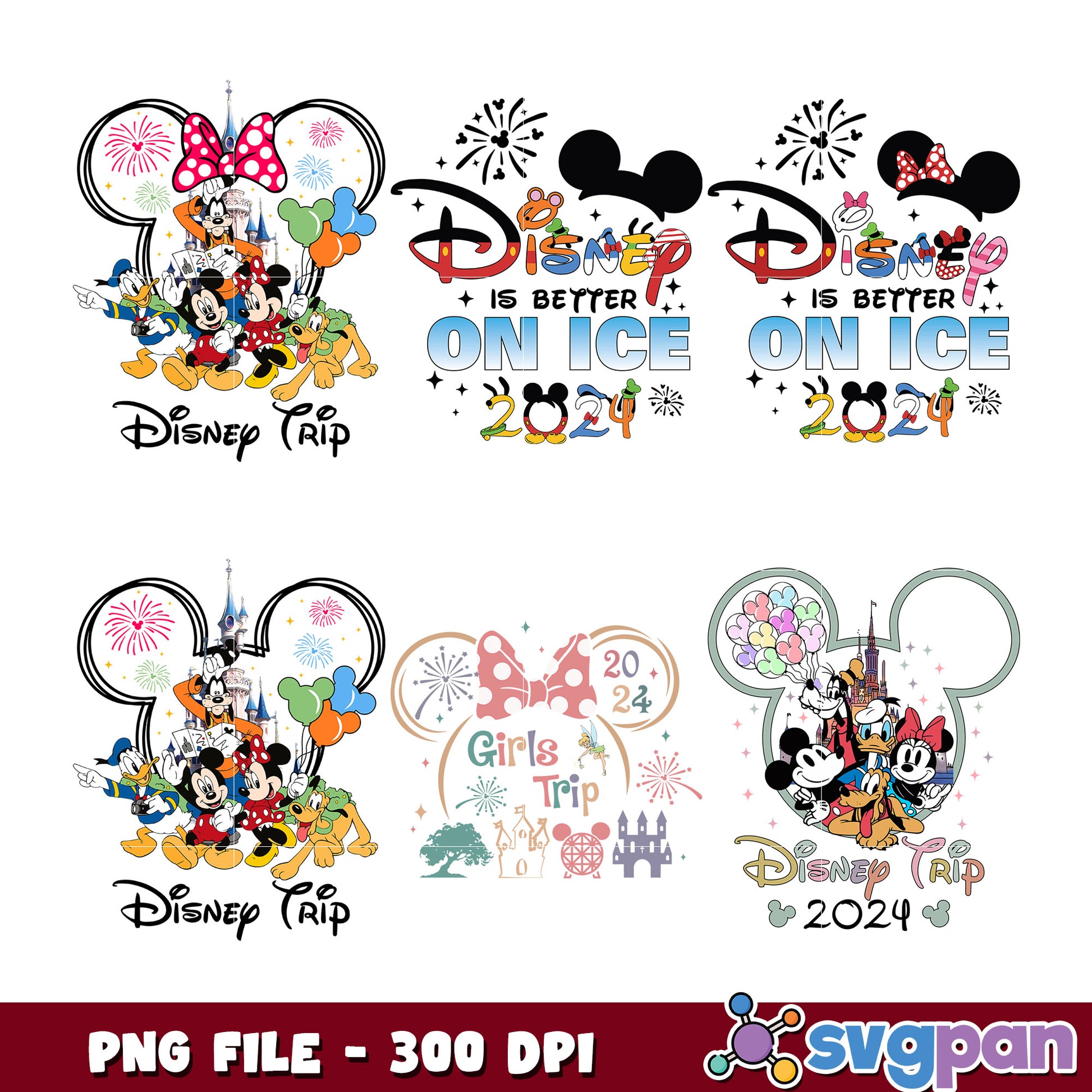 Disney Trip 2024 PNG Bundle 300 DPI