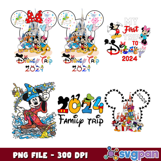 Disney Trip 2024 PNG Bundle Family Fun