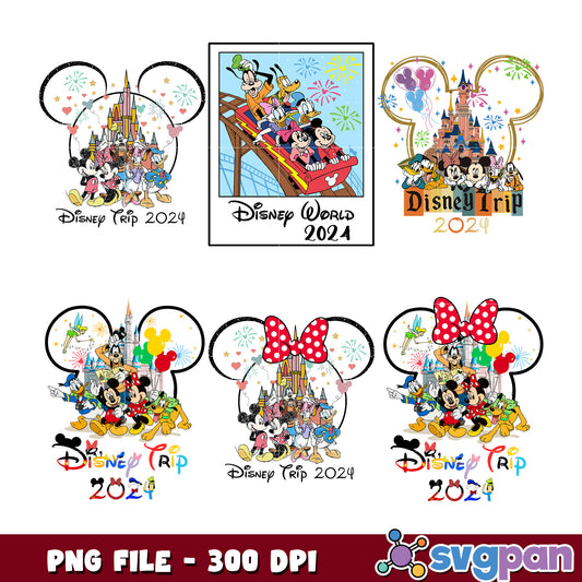 Disney Trip 2024 PNG Bundle Mickey Mouse Designs