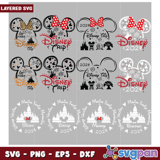Disney Trip 2024 SVG Bundle Family & First Trip Designs