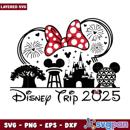 Disney Trip 2025 SVG Design with Castle and Mickey Icons