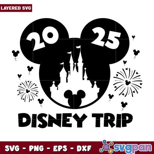 Disney Trip 2025 SVG Mickey Mouse Castle