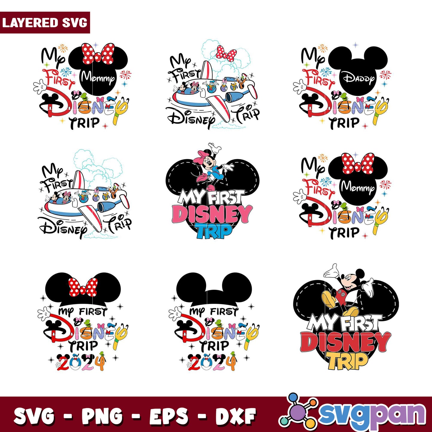 Disney Trip SVG Bundle Family Designs