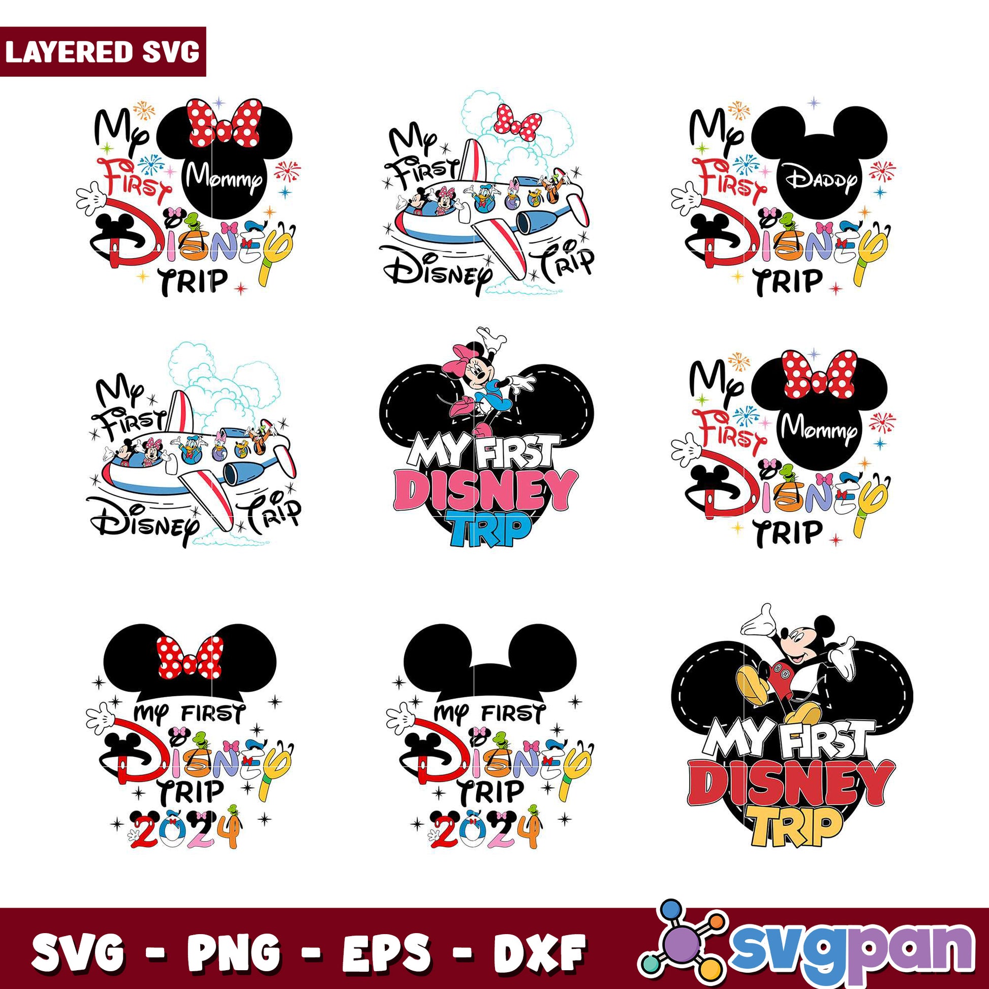 Disney Trip SVG Bundle Family Designs