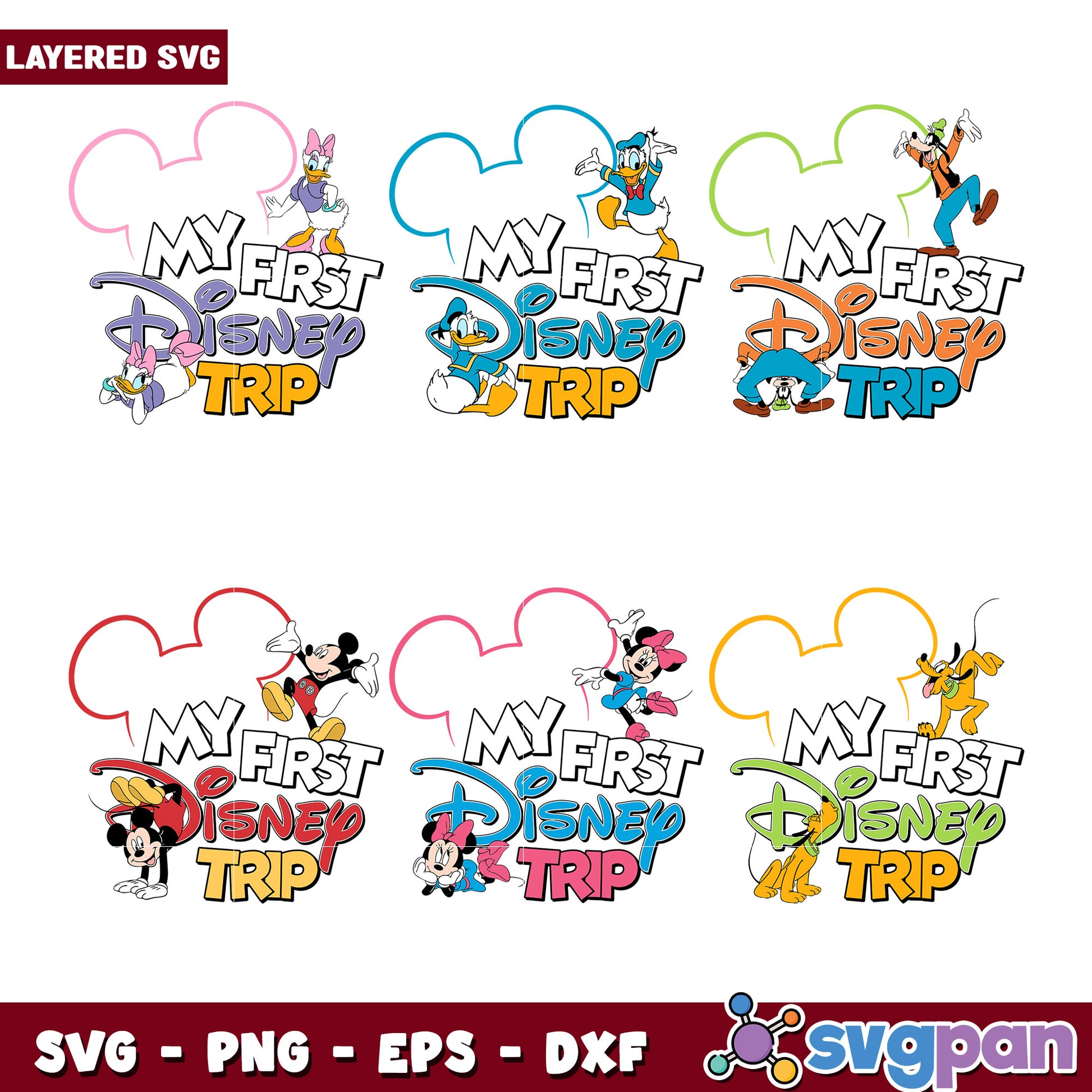 Disney Trip SVG Bundle Mickey, Minnie, Friends