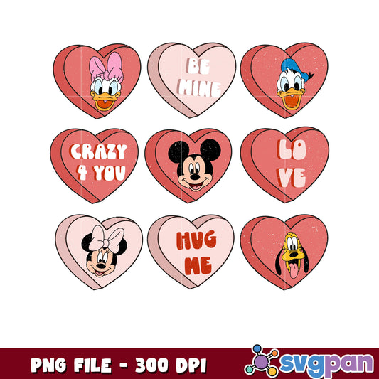 Disney Valentine Hearts PNG Set