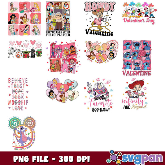 Disney Valentine PNG Bundle - 300 DPI