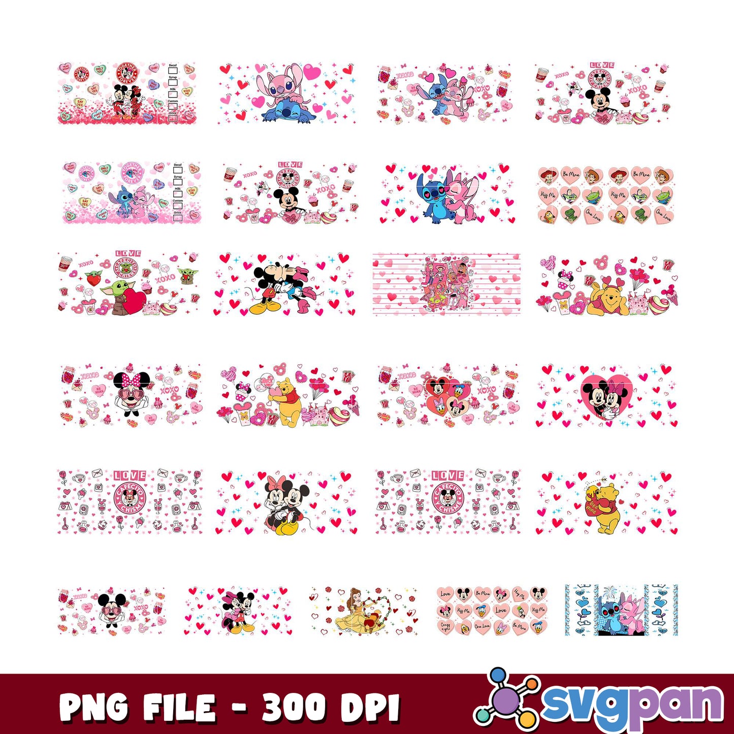 Disney Valentine PNG Bundle 300 DPI