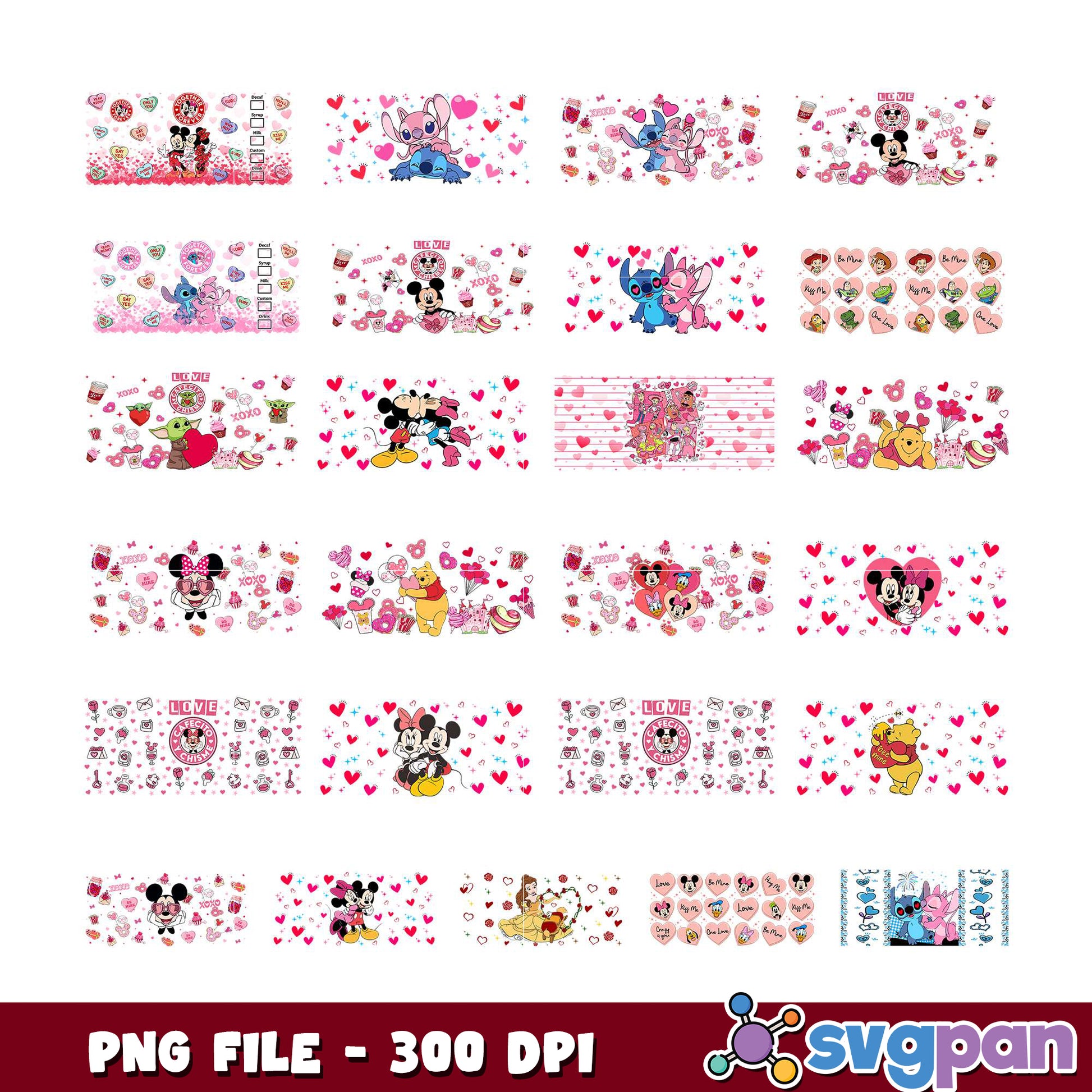 Disney Valentine PNG Bundle 300 DPI
