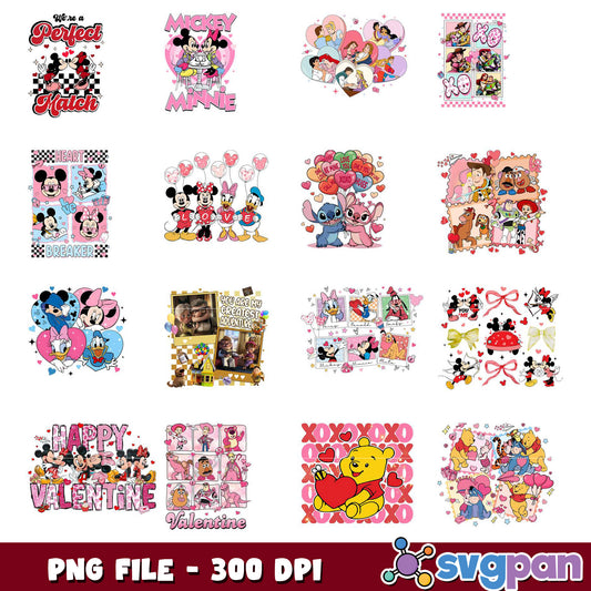 Disney Valentine PNG Bundle 300 DPI