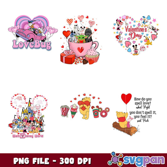 Disney Valentine's PNG Bundle 300 DPI