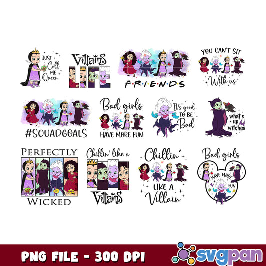 Disney Villain Girls PNG Bundle