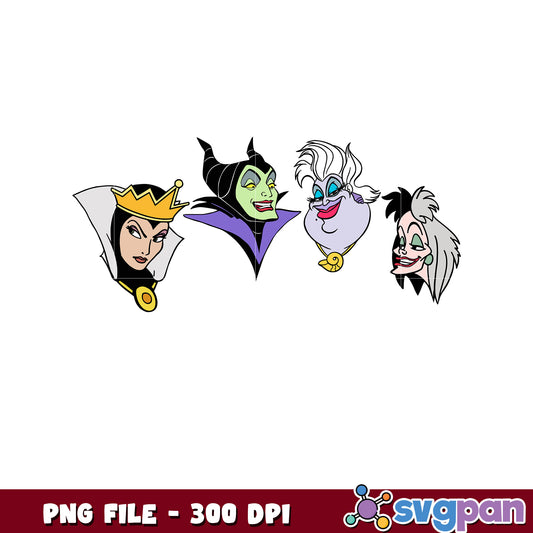Disney Villain PNG Faces Sublimation