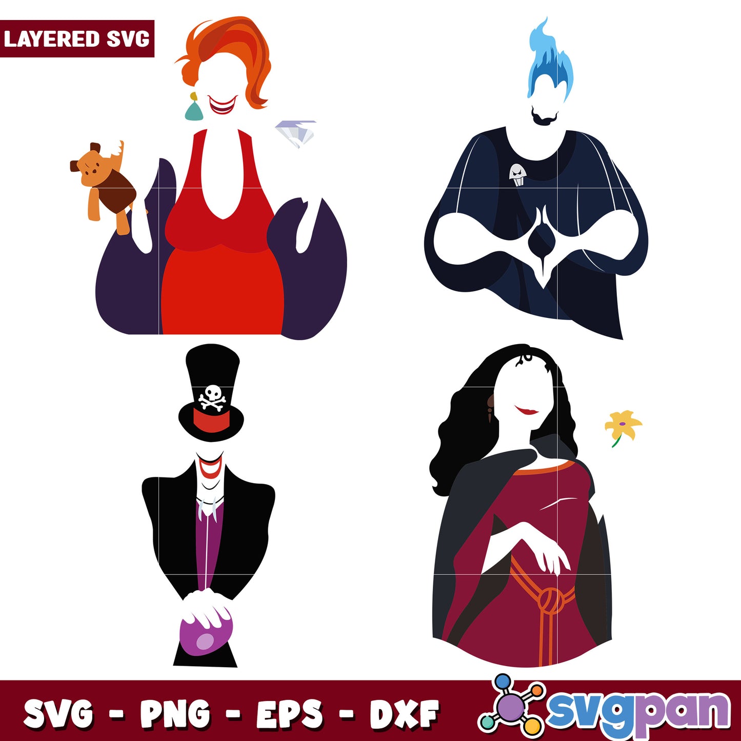 Disney Villains SVG Bundle Layered Cut Files