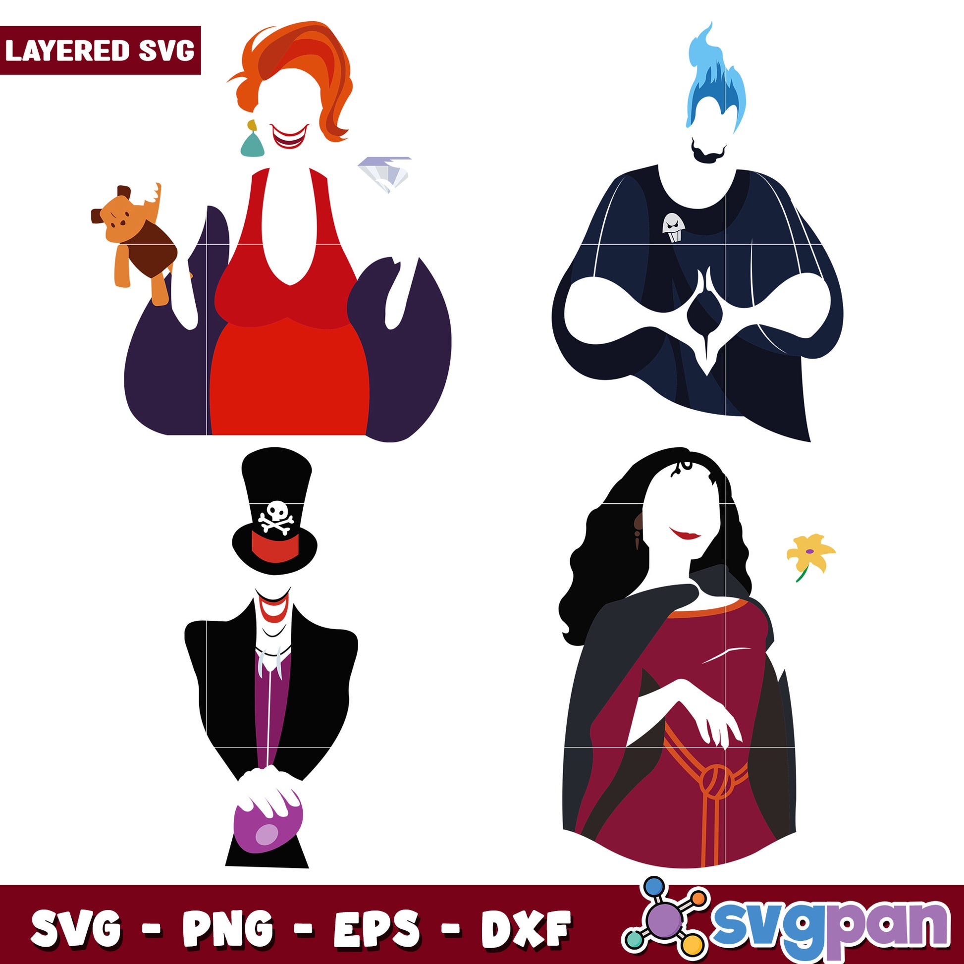Disney Villains SVG Bundle Layered Cut Files