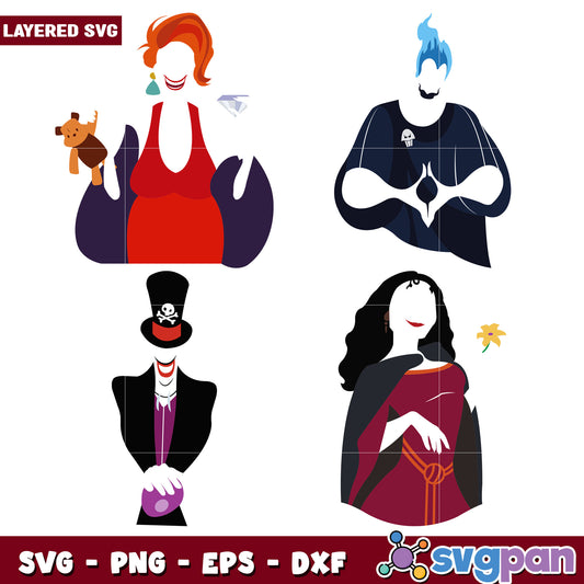 Disney Villains SVG Bundle Layered Cut Files