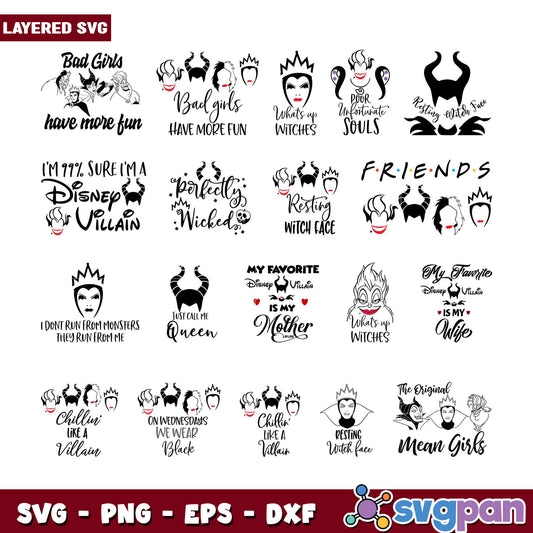Disney Villains SVG Bundle for Crafting Fun Designs